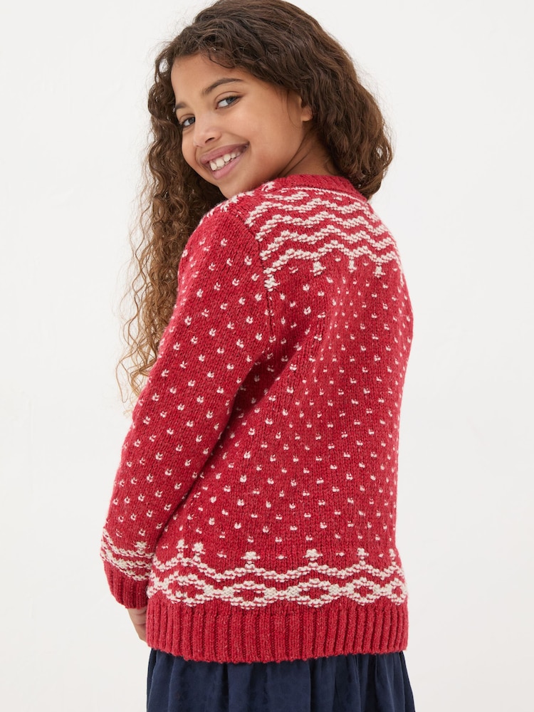 FatFace Red Snowflake Jumper - Image 2 of 4