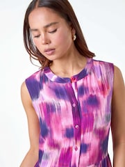 Roman Pink Tie Dye Midi Shirt Dress - Image 5 of 5