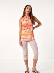 Roman Orange Tie Dye Print Top - Image 2 of 5