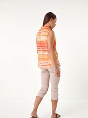 Roman Orange Tie Dye Print Top - Image 3 of 5