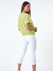 Roman Green Textured Shirred Stretch Top - Image 4 of 5