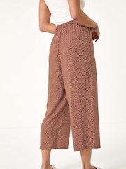 Roman Pink Spot Print Stretch Culottes - Image 3 of 5