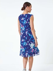 Roman Black Abstract Print Ruffle Shift Dress - Image 3 of 5