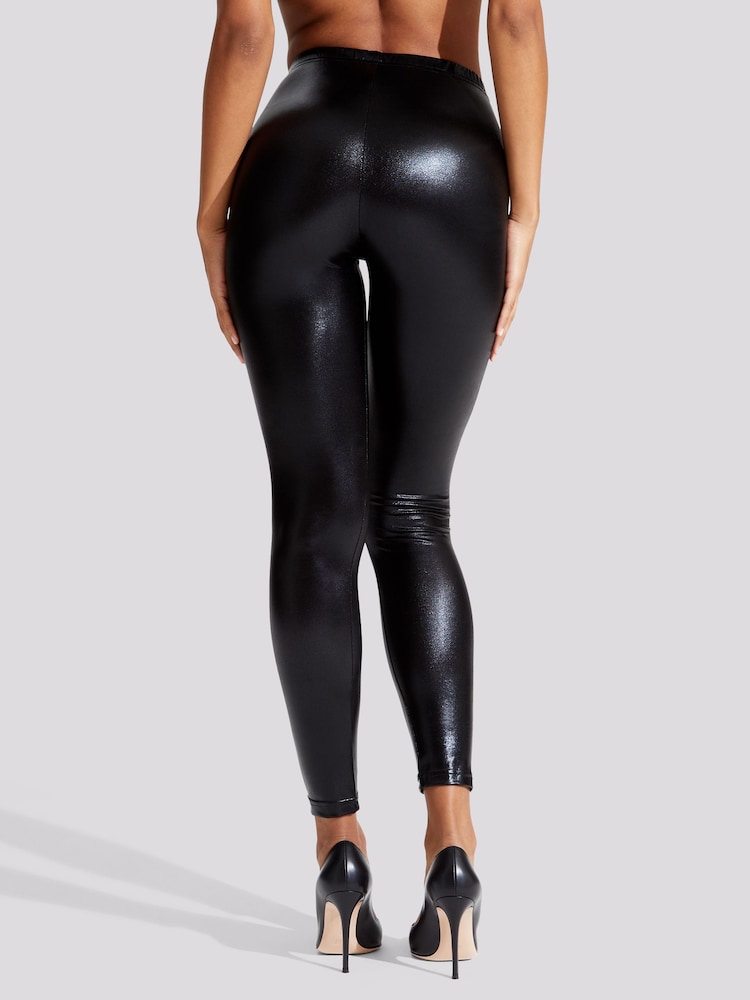 Ann Summers Black Wet Look Leggings - Image 2 of 3