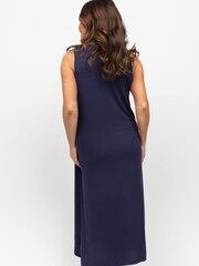 Nora Rose Blue Lace Detail Jersey Midi Nightdress - Image 3 of 4