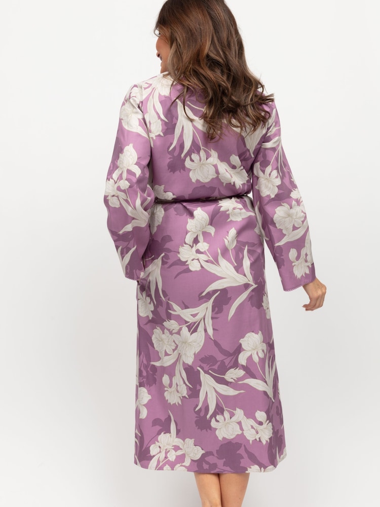 Nora Rose Pink Long Sleeve Jersey Dressing Gown - Image 2 of 3