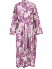Nora Rose Pink Long Sleeve Jersey Dressing Gown - Image 3 of 3