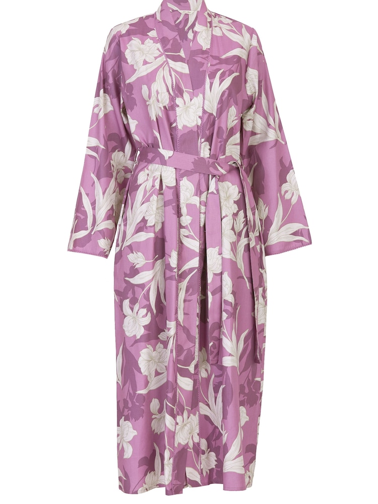 Nora Rose Pink Long Sleeve Jersey Dressing Gown - Image 3 of 3