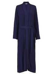 Nora Rose Blue Long Sleeve Jersey Dressing Gown - Image 4 of 4