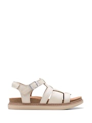 Clarks Cream Leather Arwell Sun Sandals - Image 1 of 7