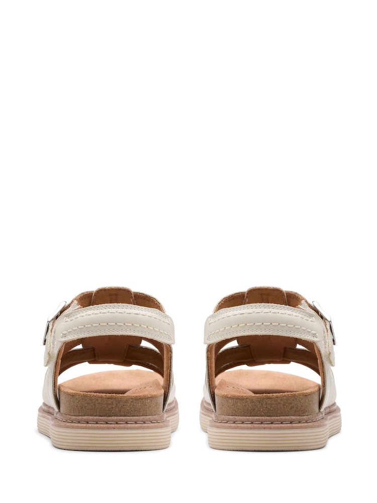 Clarks Cream Leather Arwell Sun Sandals - Image 2 of 7