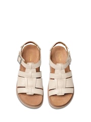 Clarks Cream Leather Arwell Sun Sandals - Image 3 of 7