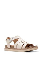 Clarks Cream Leather Arwell Sun Sandals - Image 6 of 7
