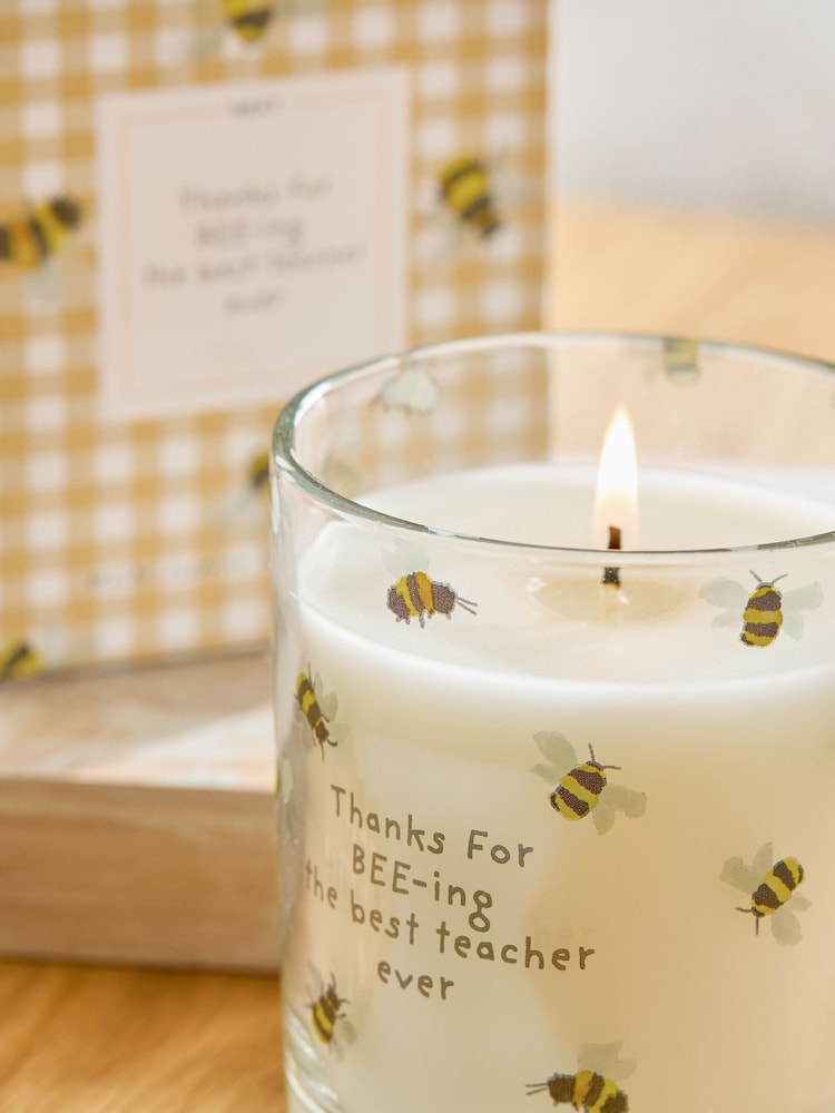 Clear Thank You Teacher White Jasmine Scented Candle - Image 2 of 3