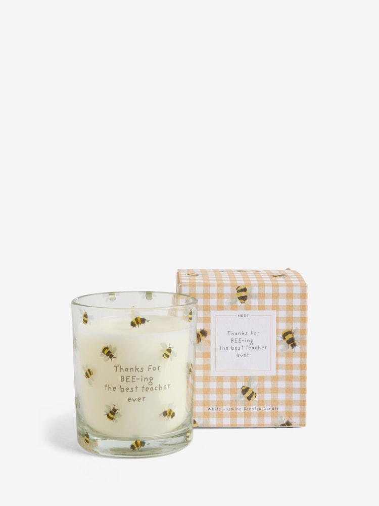 Clear Thank You Teacher White Jasmine Scented Candle - Image 3 of 3