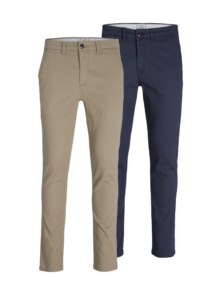 Песочный/темно-синий - JACK & JONES Chino Trousers 2 Pack - Image 1 of 7