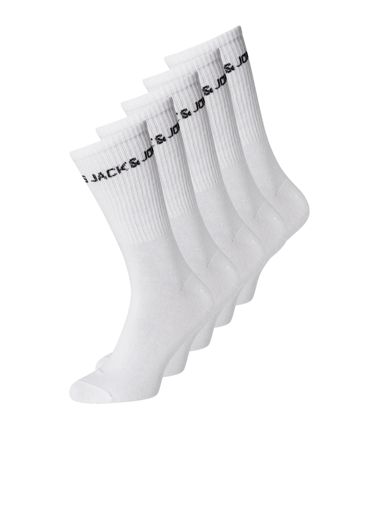 JACK & JONES White 5 Pack Logo Tennis Socks - Image 1 of 2