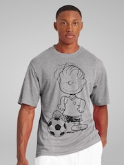 All + Every Grey Mens Peanuts Football Linus Van Pelt T-Shirt - Image 1 of 4