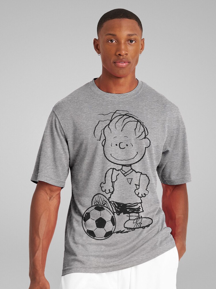 All + Every Grey Mens Peanuts Football Linus Van Pelt T-Shirt - Image 1 of 4