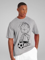 All + Every Grey Mens Peanuts Football Linus Van Pelt T-Shirt - Image 2 of 4