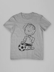 All + Every Grey Mens Peanuts Football Linus Van Pelt T-Shirt - Image 3 of 4