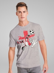 All + Every Grey Mens Looney Tunes Football Bugs Bunny For England T-Shirt - Image 1 of 4