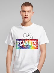 All + Every White Mens 100% Cotton Peanuts Tie Dye Logo T-Shirt - Image 1 of 4