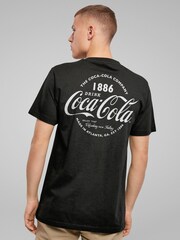 All + Every Black Mens 100% Cotton Coca Cola Retro Logo Text T-Shirt - Image 1 of 5