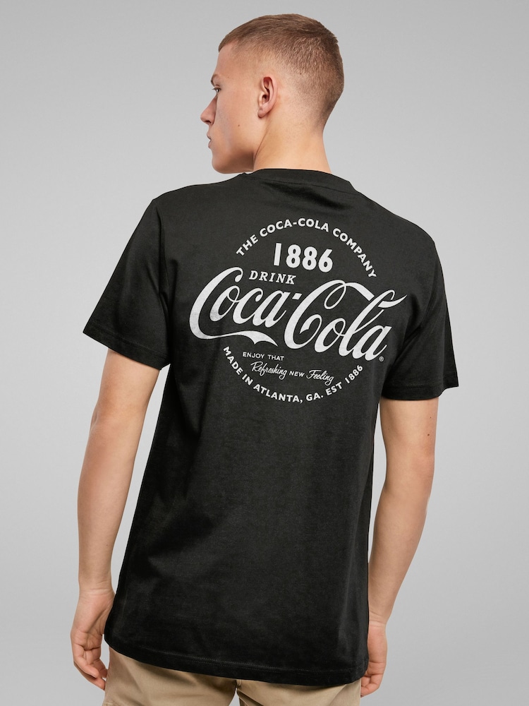 All + Every Black Mens 100% Cotton Coca Cola Retro Logo Text T-Shirt - Image 1 of 5