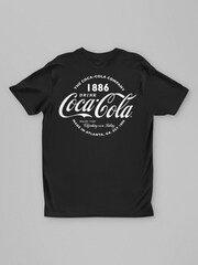 All + Every Black Mens 100% Cotton Coca Cola Retro Logo Text T-Shirt - Image 4 of 5