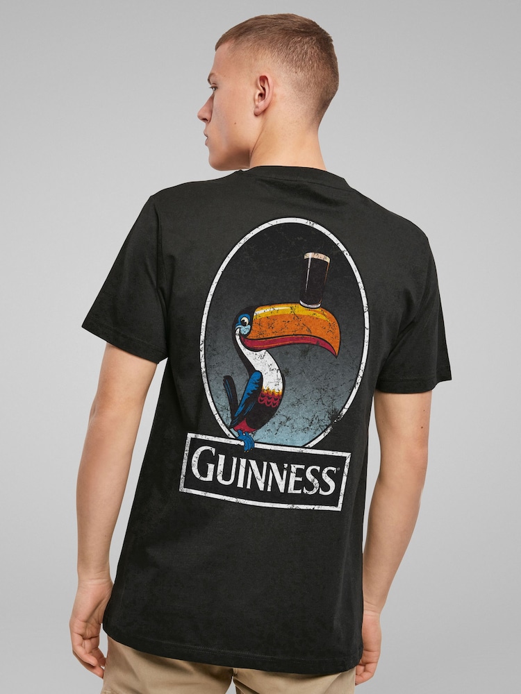 All + Every Black Mens 100% Cotton Guinness Toucan Distressed T-Shirt - Image 1 of 5