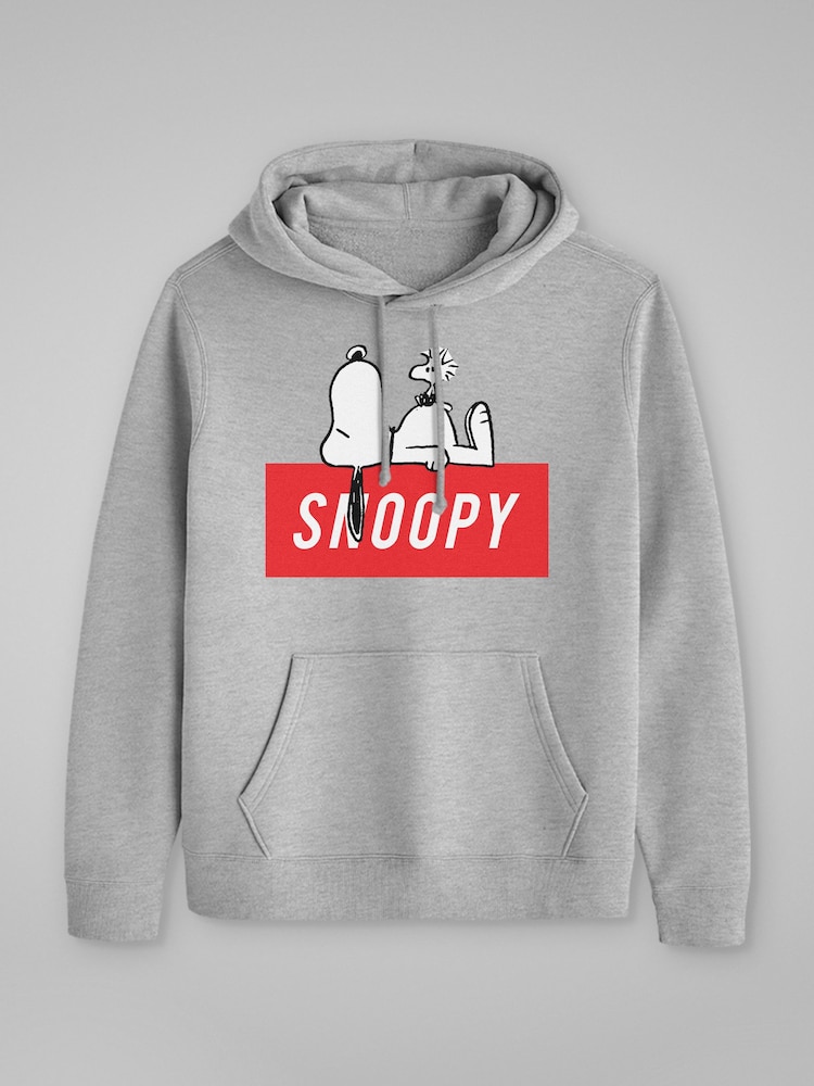All + Every Grey Mens Peanuts Block Text Hoodie - Image 3 of 4