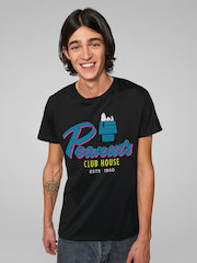 All + Every Black Mens 100% Cotton Peanuts Snoopy Club House T-Shirt - Image 2 of 4