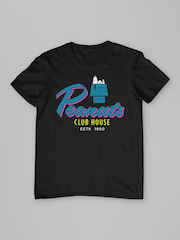 All + Every Black Mens 100% Cotton Peanuts Snoopy Club House T-Shirt - Image 3 of 4