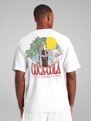 All + Every White Mens 100% Cotton Coca Cola Summer 1886 Logo T-Shirt - Image 1 of 5