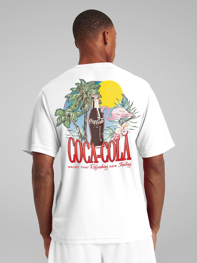 All + Every White Mens 100% Cotton Coca Cola Summer 1886 Logo T-Shirt - Image 1 of 5