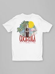 All + Every White Mens 100% Cotton Coca Cola Summer 1886 Logo T-Shirt - Image 4 of 5