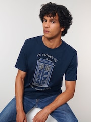 All + Every Blue Mens Doctor Who Id Rather Be Time Travelling 100% Cotton Text T-Shirt - Image 2 of 3
