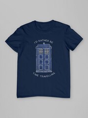 All + Every Blue Mens Doctor Who Id Rather Be Time Travelling 100% Cotton Text T-Shirt - Image 3 of 3