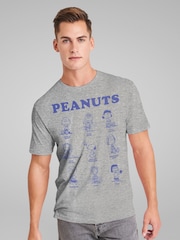 All + Every Grey Mens Peanuts Character Sketches T-Shirt - Image 2 of 4