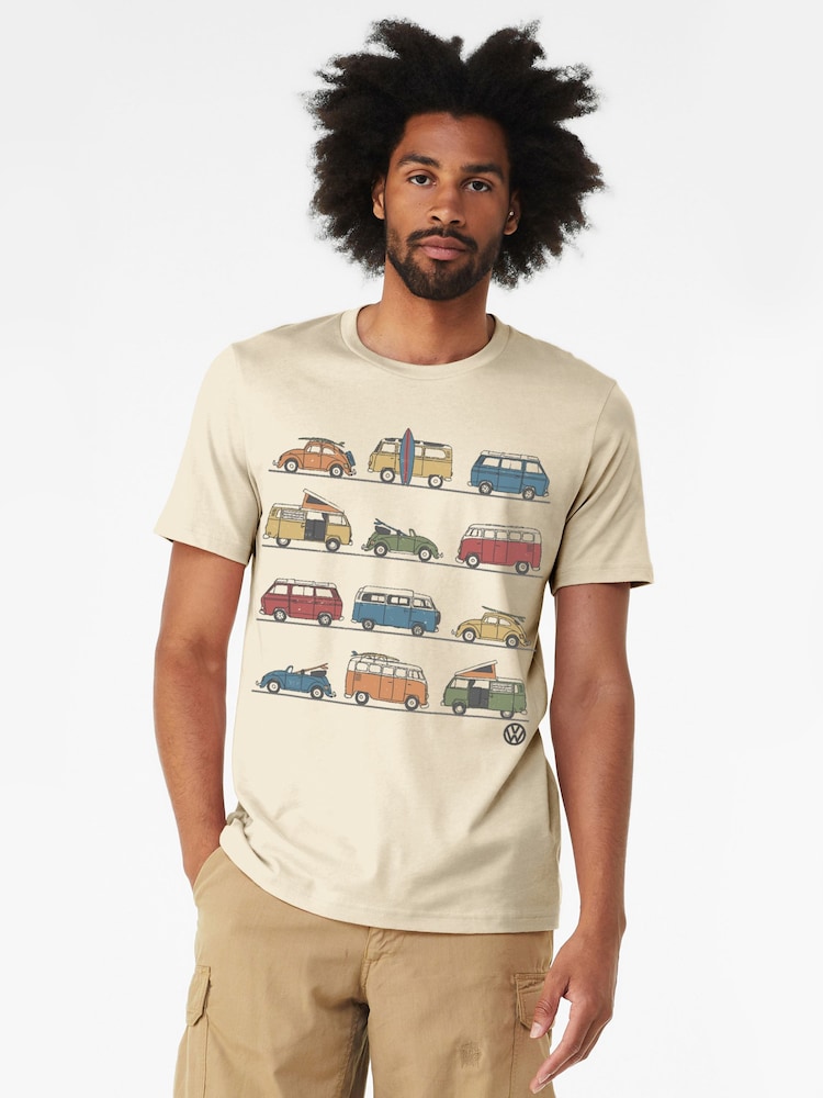 All + Every Natural Mens 100% Cotton Official Volkswagen Vans And Beetles T-Shirt - Image 2 of 3
