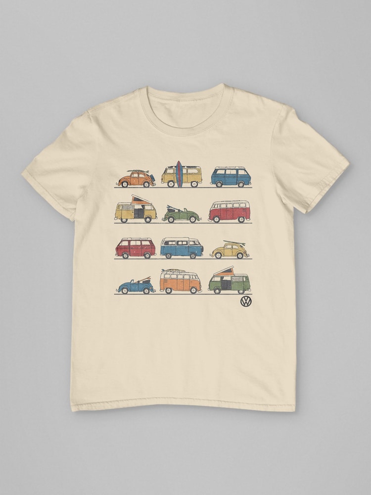 All + Every Natural Mens 100% Cotton Official Volkswagen Vans And Beetles T-Shirt - Image 3 of 3