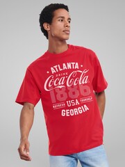 All + Every Red Mens 100% Cotton Coca Cola 1886 USA Sports Style T-Shirt - Image 2 of 4