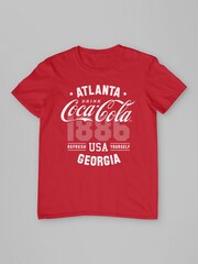 All + Every Red Mens 100% Cotton Coca Cola 1886 USA Sports Style T-Shirt - Image 3 of 4