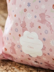 My 1st Years Personalised Pink Bunny Print Drawstring Bag - Image 3 of 6