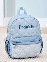My 1st Years Personalised Blue Quilted Medium Backpack - Image 1 of 6