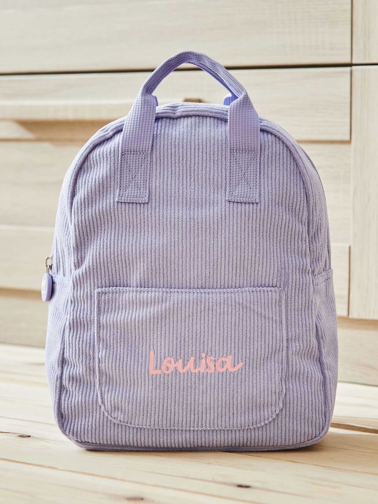 My 1st Years Personalised Lilac Cord Mini Backpack - Image 1 of 4