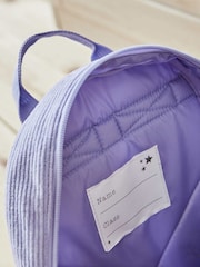 My 1st Years Personalised Lilac Cord Mini Backpack - Image 2 of 4