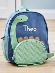 My 1st Years Medium Blue Personalised Dinosaur Print Backpack - Image 1 of 6