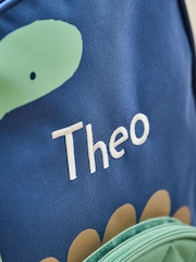 My 1st Years Medium Blue Personalised Dinosaur Print Backpack - Image 5 of 6